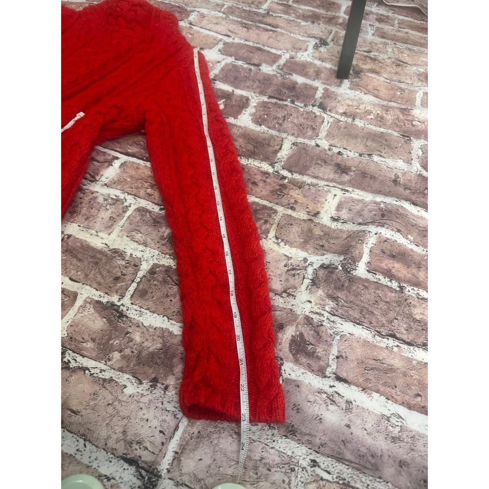 Classic Lands' End Red Cable Knit Sweater Preppy Cozy Staple Women's Size S 6-8 - Picture 12 of 13